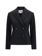 Alaïa Lightweight wool double-breasted Jacket - Noir