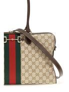 Gucci Large Horsebit Web top Handle Bag - Vint.Sand/Dk.Bro/Vrv