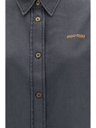 Miu Miu Denim-style cotton Shirt - Black