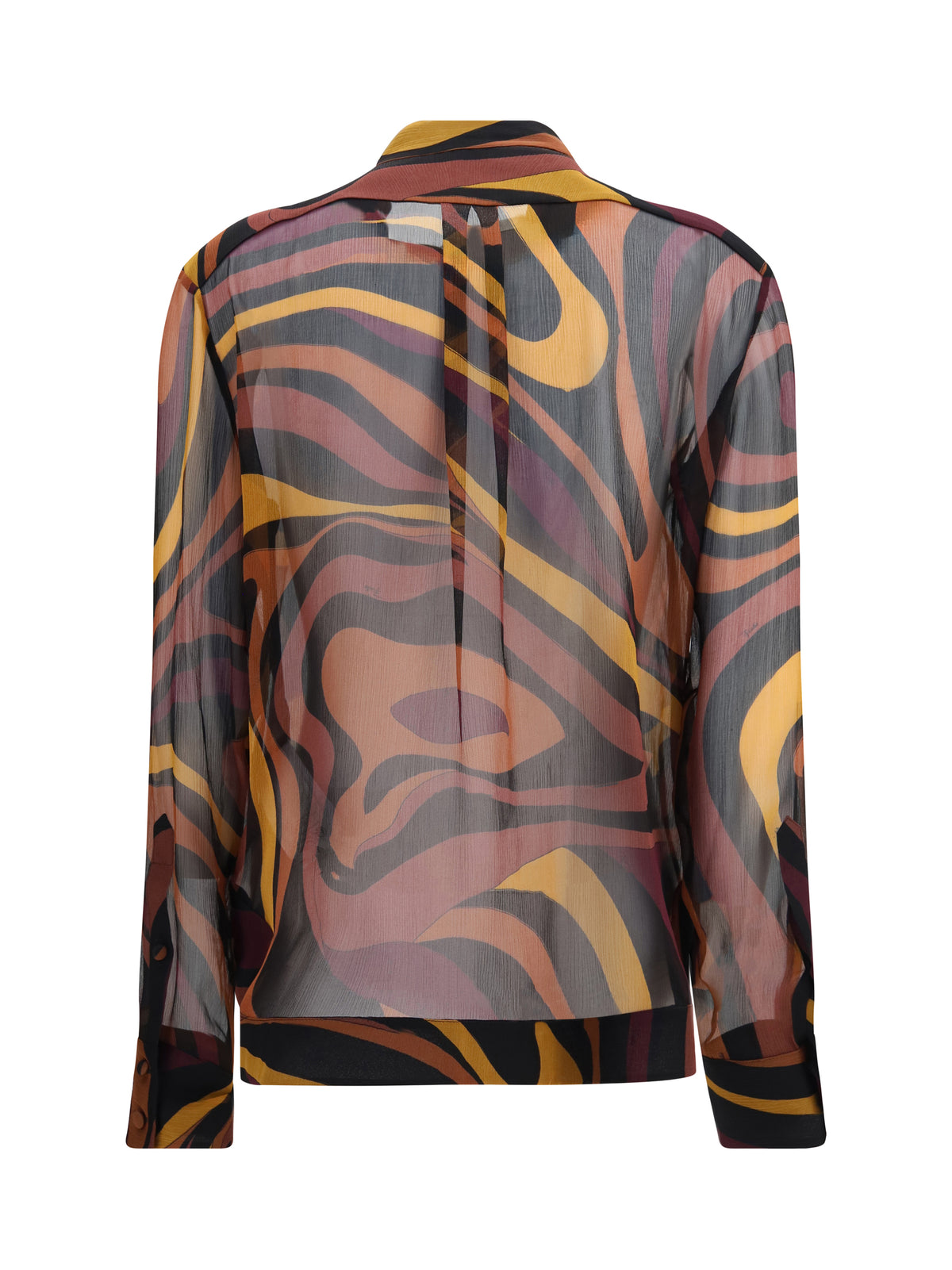 Pucci Creponne Shirt in Marmo print - Burgundy Gold