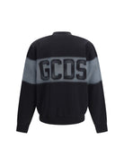 GCDS Logo Spray crewneck Sweatshirt - Black/Grey