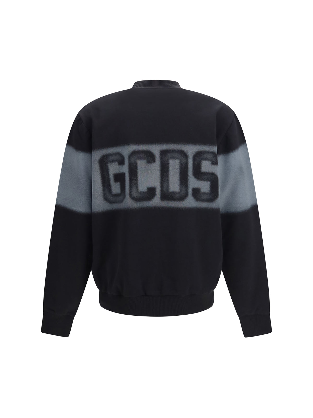 GCDS Logo Spray crewneck Sweatshirt - Black/Grey