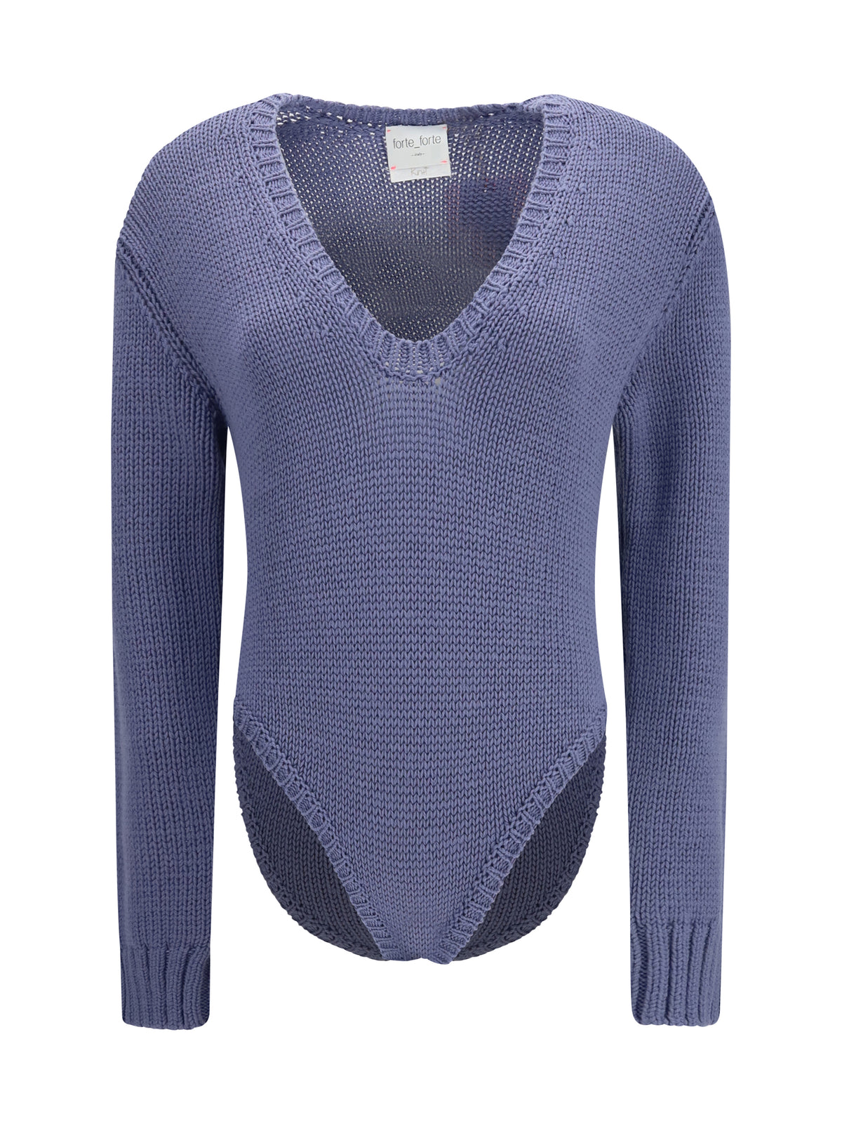 Forte_forte Cable-knit wool Bodysuit - Cadet