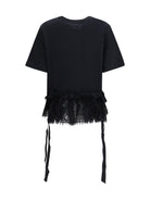 Alexander McQueen Lace ruffle T-shirt - Black