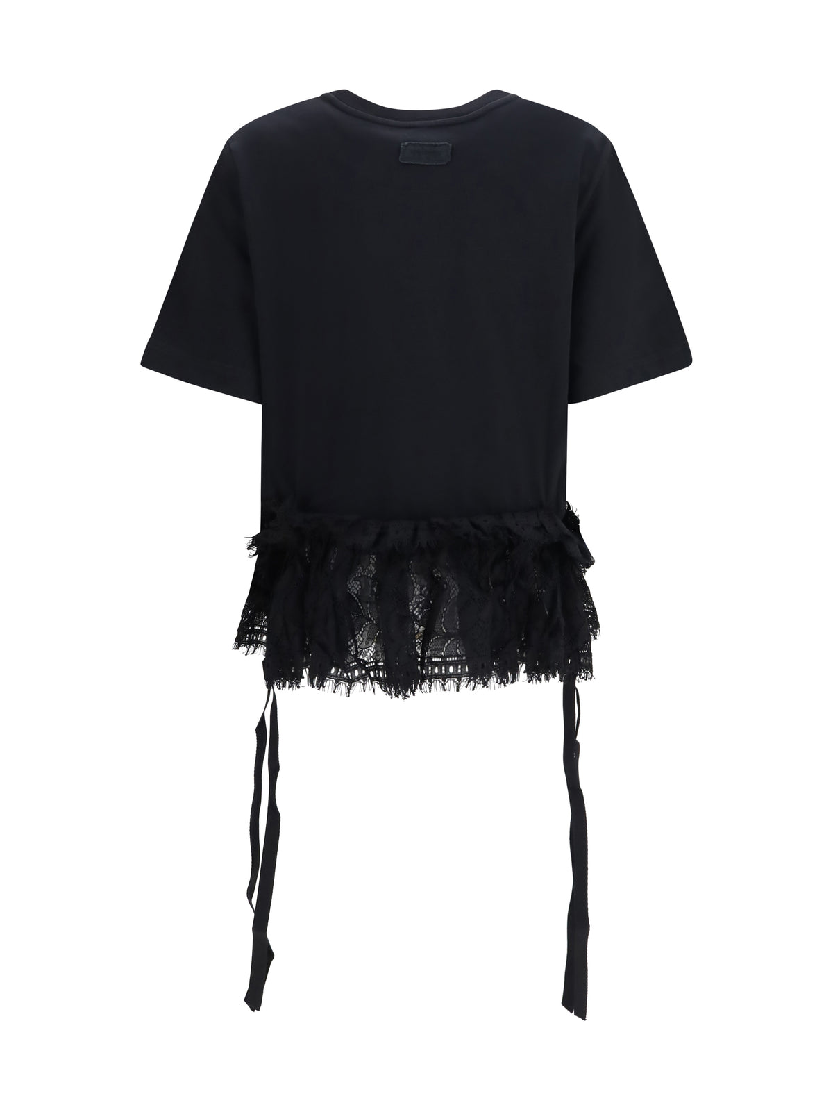 Alexander McQueen Lace ruffle T-shirt - Black
