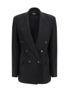 GCDS Double-breasted Blazer - Black/Black