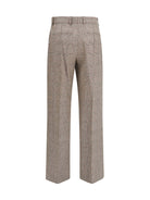 Burberry Tailored linen and wool-blend Pants - Soap Beige/Brown Chk