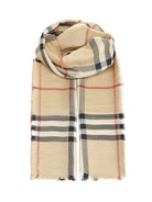 Burberry Check Wool And Silk Scarf - Beige