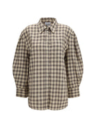Ganni Check fannel Shirt - Oyster Gray