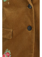 Forte_forte Bouquet velvet single-breasted Jacket with embroidery - Camel