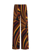 Pucci Satin jersey Pants in Iride print - Burgundy Gold