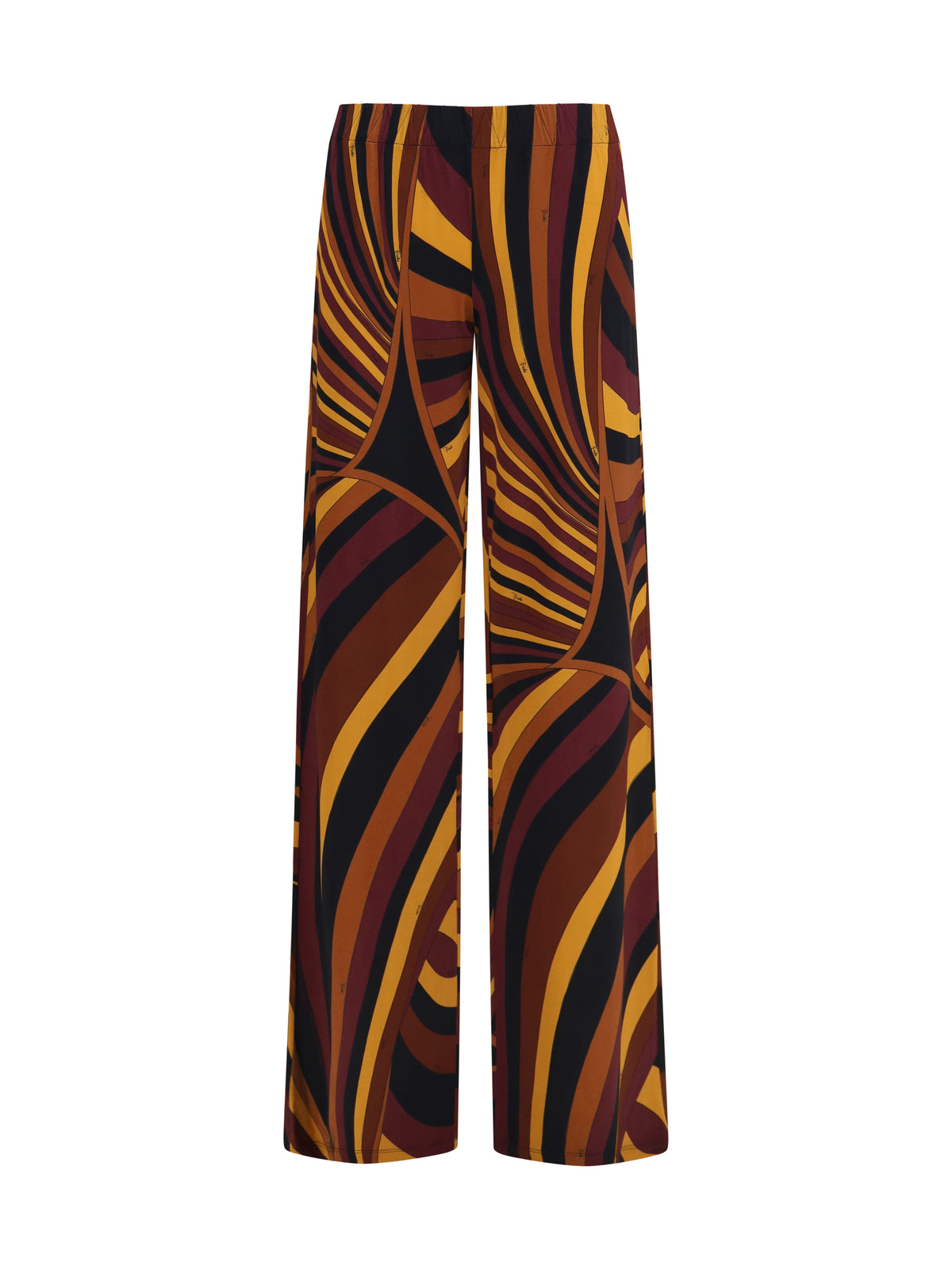 Pucci Satin jersey Pants in Iride print - Burgundy Gold