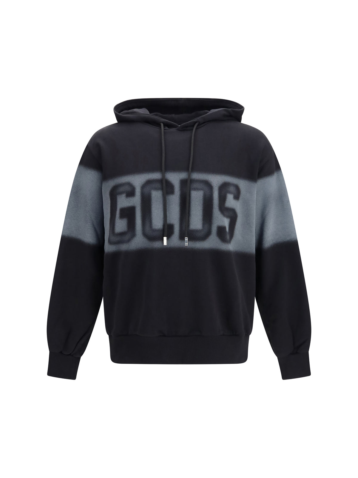 GCDS Spray Logo Hooded Sweatshirt - Black/Grey