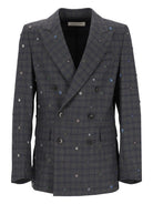Dries Van Noten Embroidered Wool Blazer - Blue