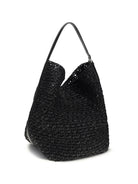Toteme Paper raffia Tote Shoulder Bag - Black