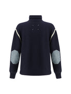 Maison Margiela Wool half-zip high-neck - Navy