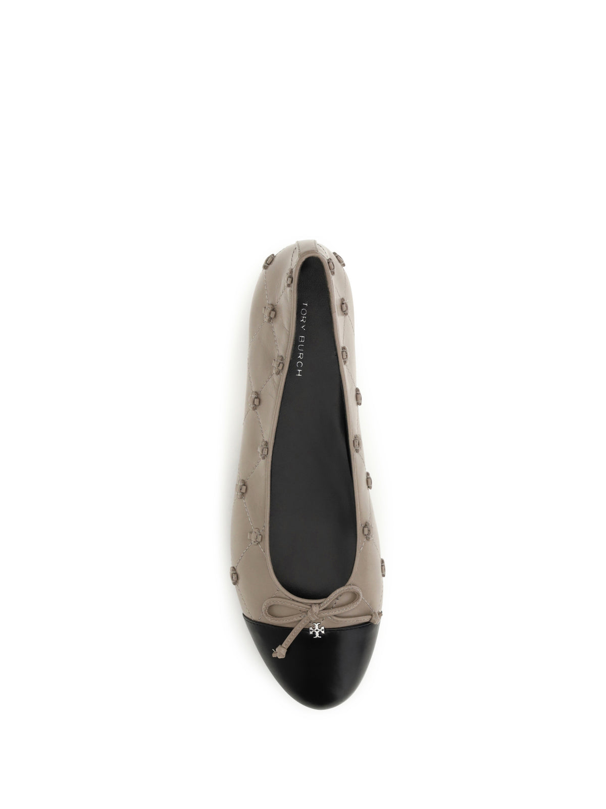 Tory Burch Bunny knot pointed Ballerinas - Soft Cement / Perfect Black