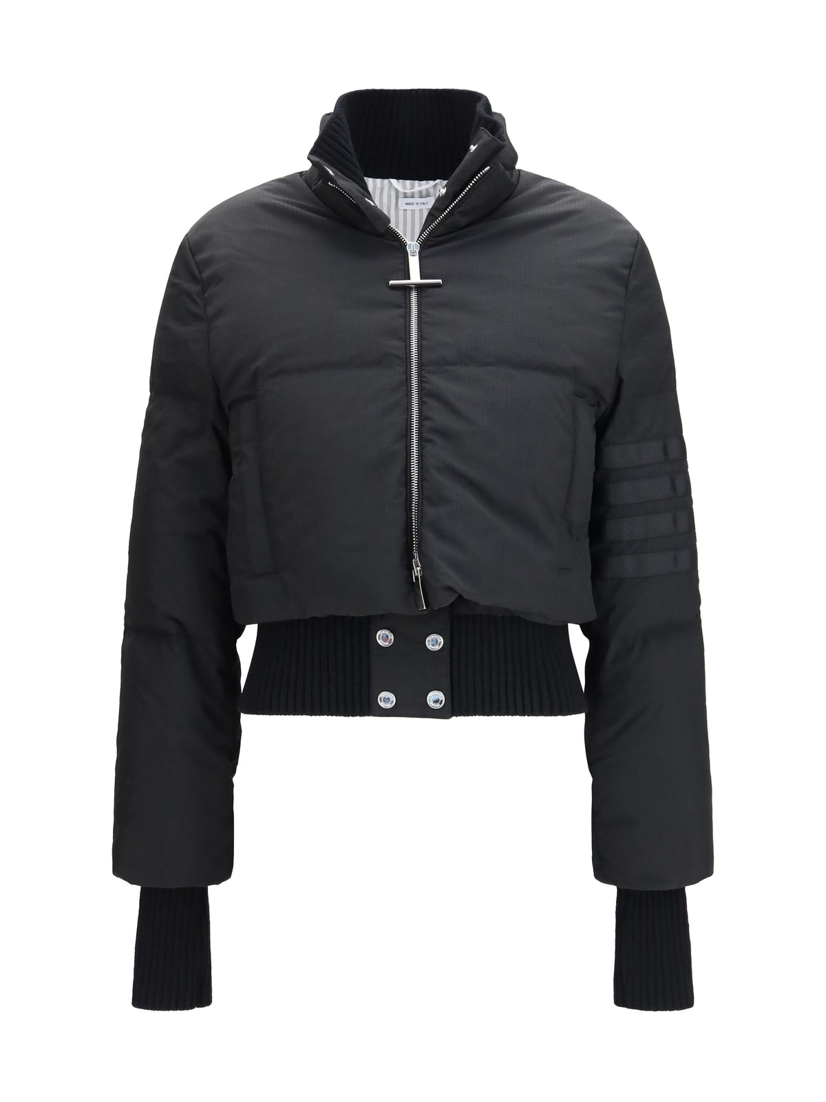 Thom Browne Short padded Jacket with front zip - Black