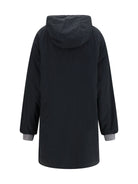Miu Miu Panama and fleece single-breasted Peacoat - Black