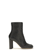Bottega Veneta Cherry Intrecciato Ankle Boots - Black