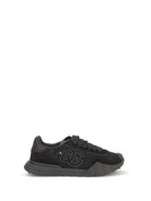 Dolce & Gabbana Leather and lace Sneakers - Black/Black