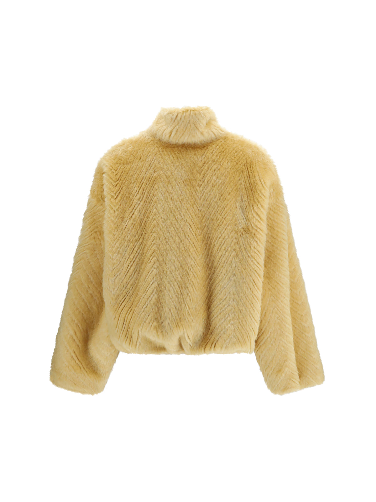 Forte_forte Chevron faux fur Bomber Jacket - Platino