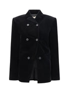 Khaite Rolo stretch-velvet double-breasted Jacket - Black