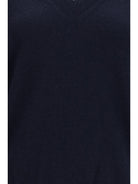 Malo Cashmere V-neck Sweater - Blu.