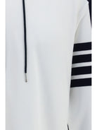 Thom Browne Loopback Colorblock Hooded Sweatshirt - White / Navy