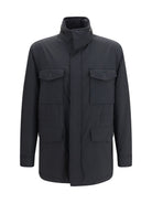 Brioni Performa wool blend Sahariana Jacket - Midnight Blue - Col