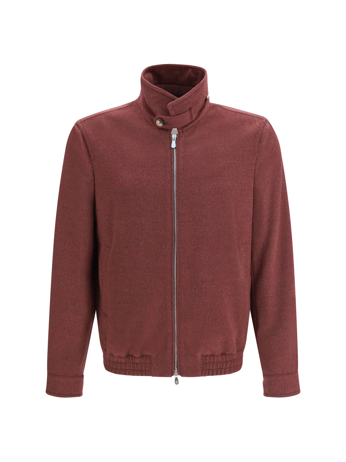 Brunello Cucinelli Wool zip Jacket with high collar - Lava