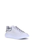 Alexander McQueen Leather Sneakers - White/White/Black