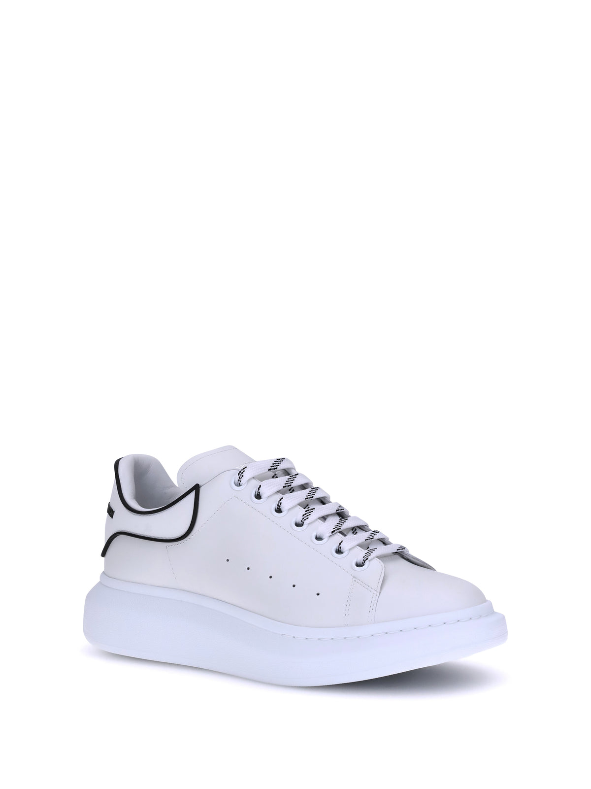 Alexander McQueen Leather Sneakers - White/White/Black