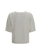 Brunello Cucinelli Short-sleeve cashmere and silk Sweater - White