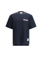 Thom Browne Short-sleeve cotton-linen T-shirt - Navy