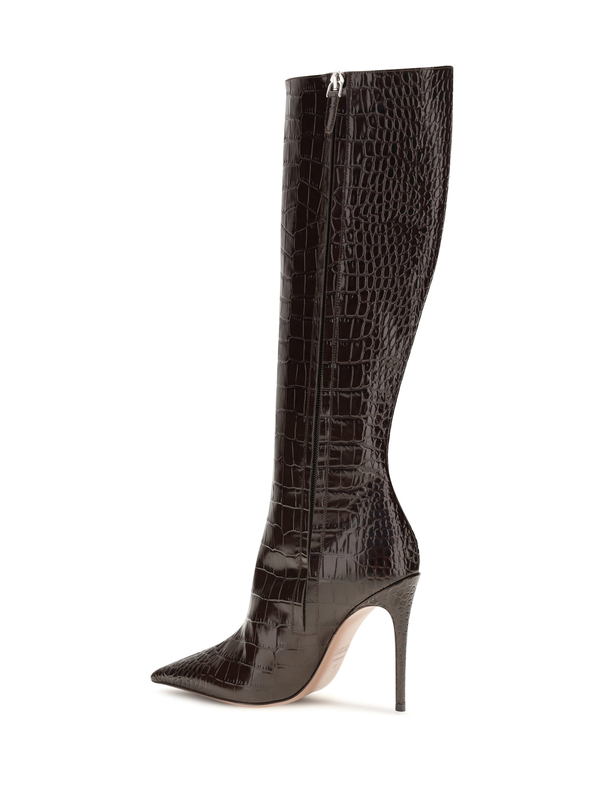 Paris Texas Vera crocodile-effect tall Boots - Ebony