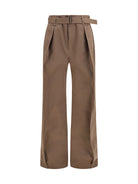 Lemaire Rounded poly-cotton twill Pants - Chestnut