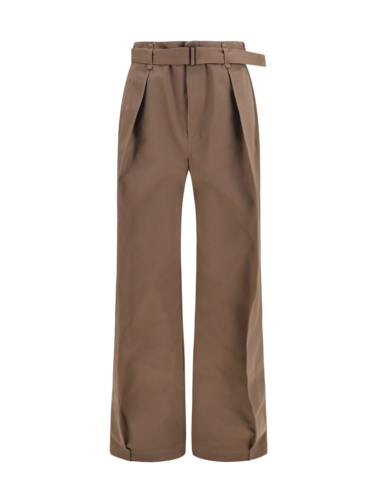 Lemaire Rounded poly-cotton twill Pants - Chestnut