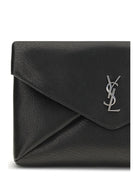 Saint Laurent Cassandre large envelope Clutch Bag - Black