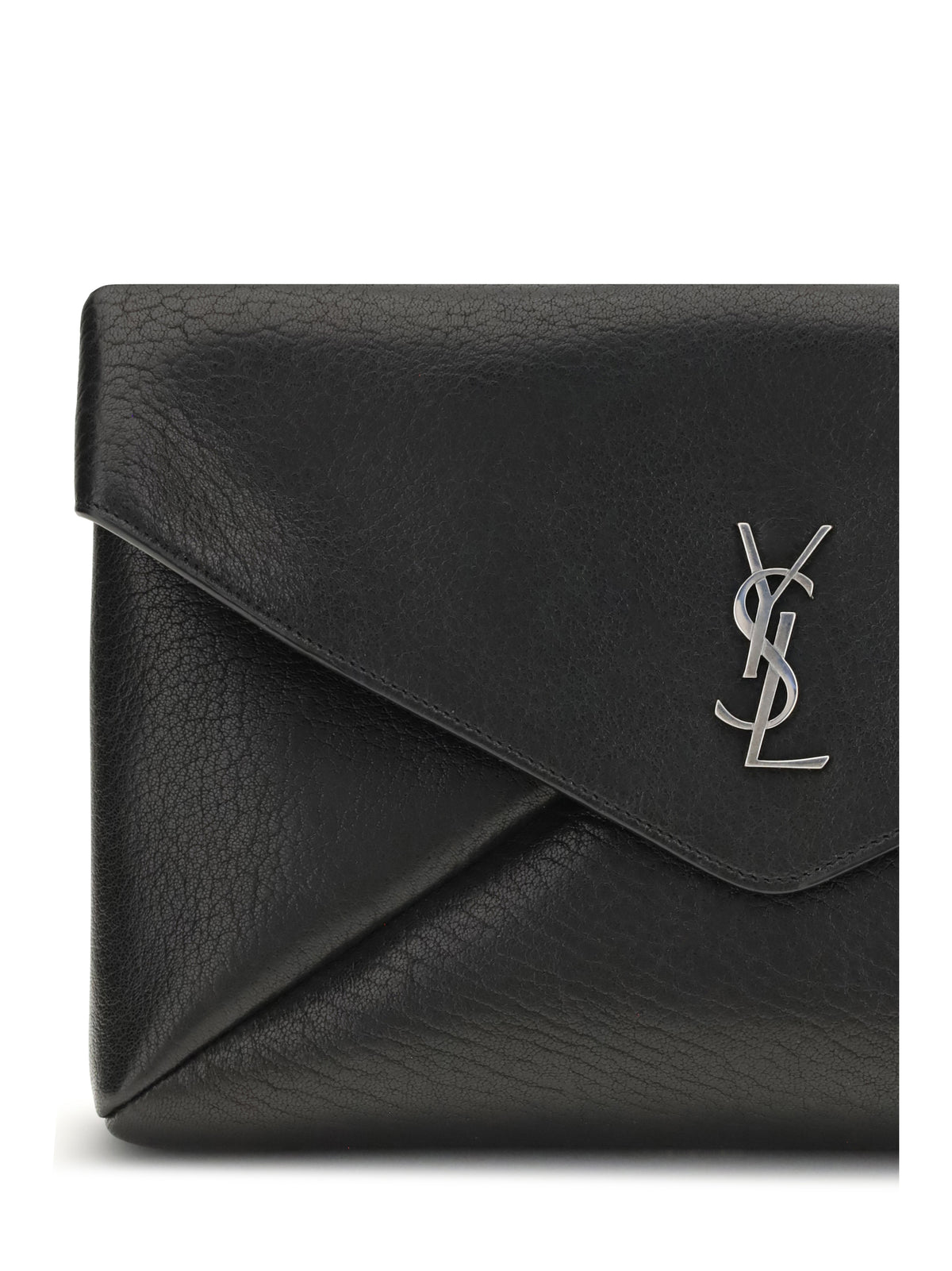 Saint Laurent Cassandre large envelope Clutch Bag - Black