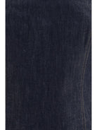 Brunello Cucinelli denim effect twill Bandeau Top - Denim Blue