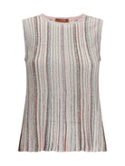 Missoni Sleeveless ribbed sequin Top - Pink Tones