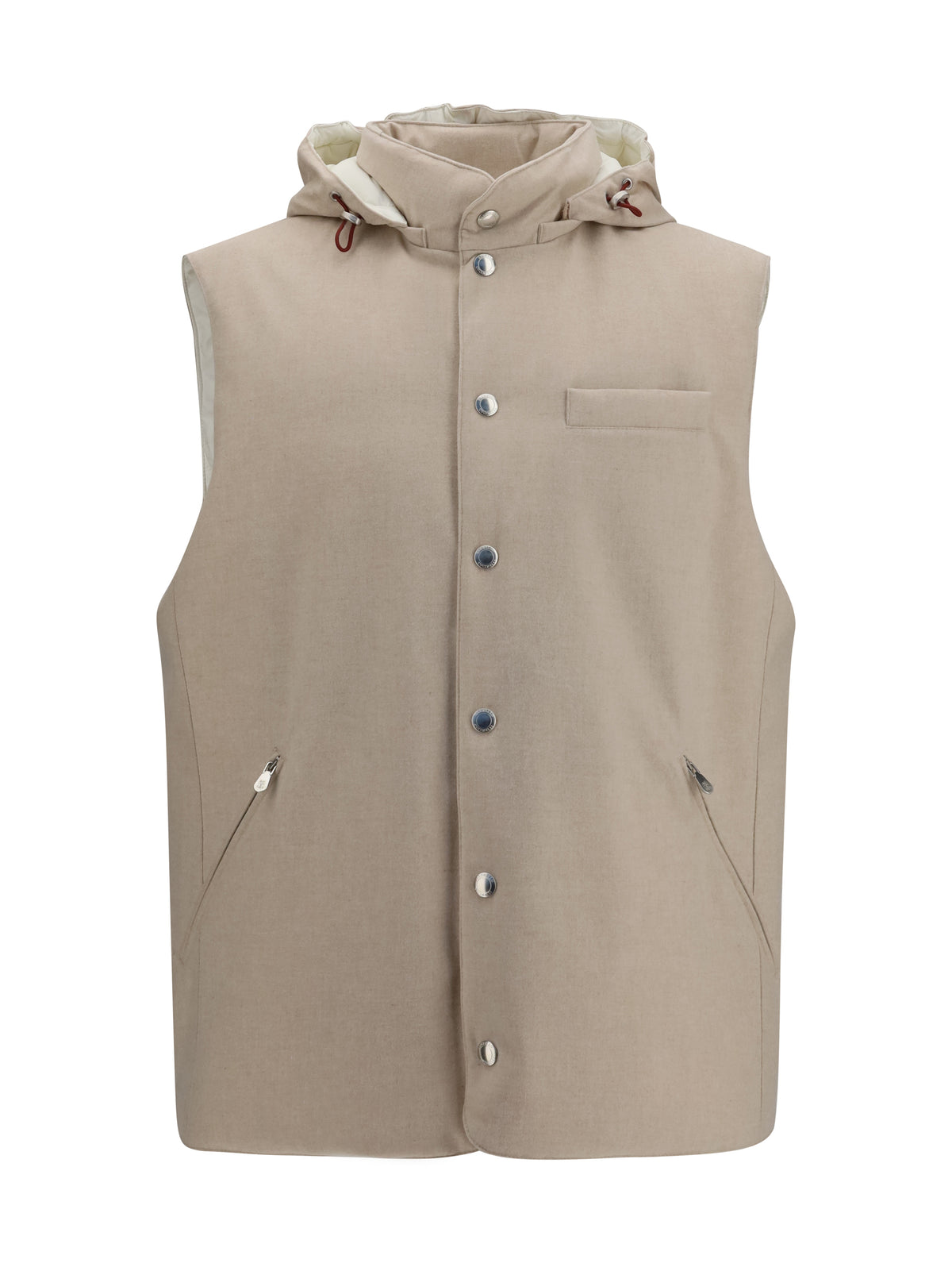 Brunello Cucinelli Wool Down Vest - Sabbia+Panama