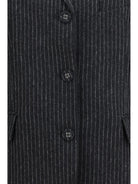 Ganni Pinstripe wool Blazer - Phantom
