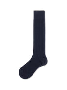 Brunello Cucinelli Ribbed cashmere Socks - Navy+Grigio Dark