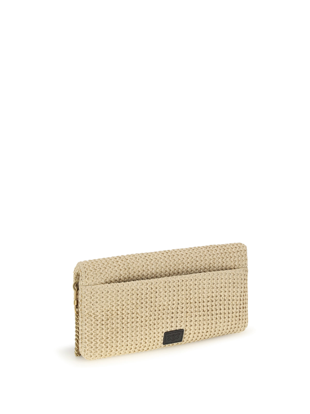 Pinko Love Bag Click Soft Horizontal Classic in raffia - Riafia/Black Antique