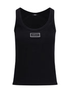 Versace Tank Top in cotton rib stretch - Black