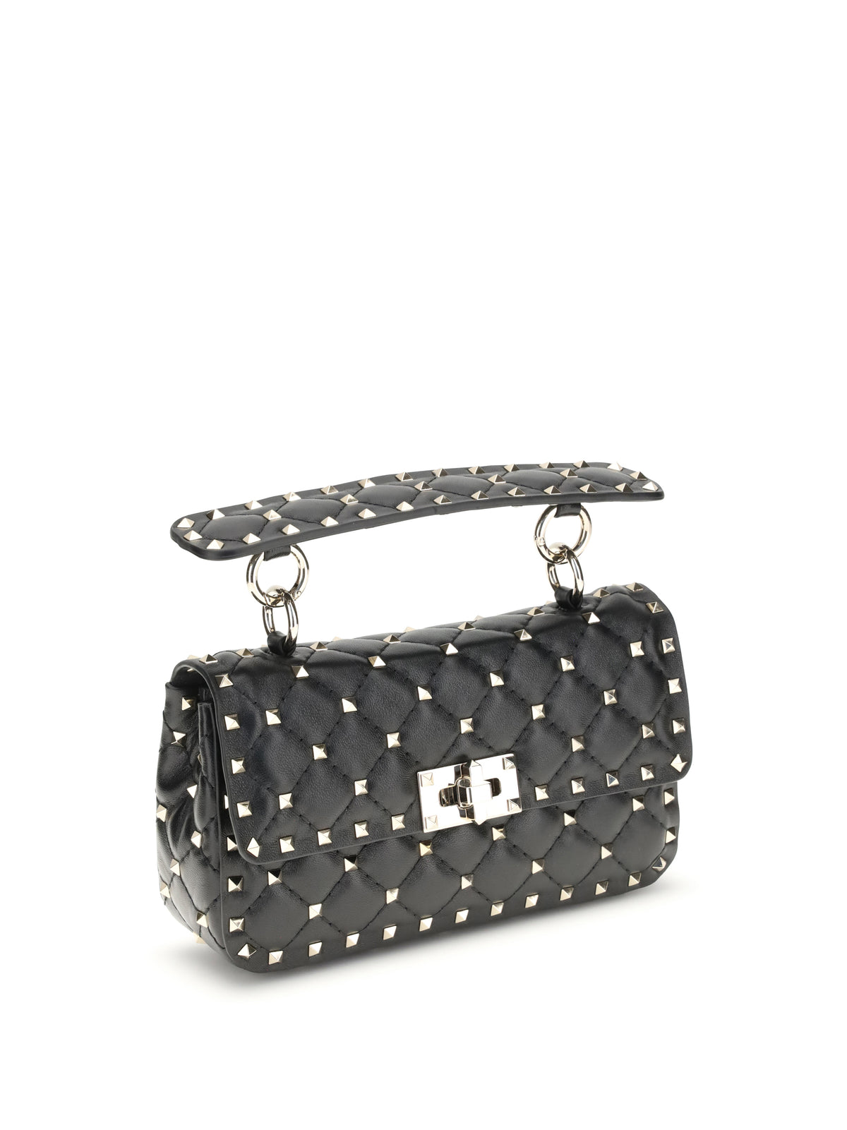 Valentino Rockstud Spike mini Top Handle Bag in nappa - Black