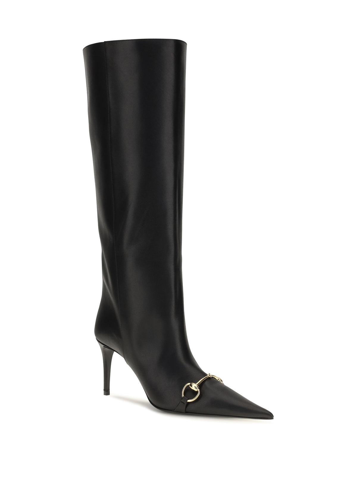 Gucci Slip-on leather Boots with Horsebit - Black