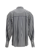 Brunello Cucinelli Silk poplin striped Shirt - Denim/White